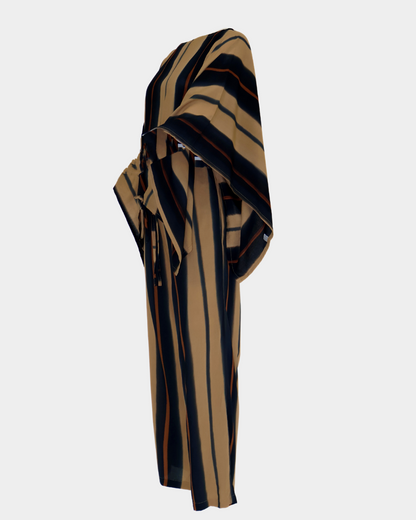 SC Hydra Long Line Top - Brushed Black/Tan Stripe