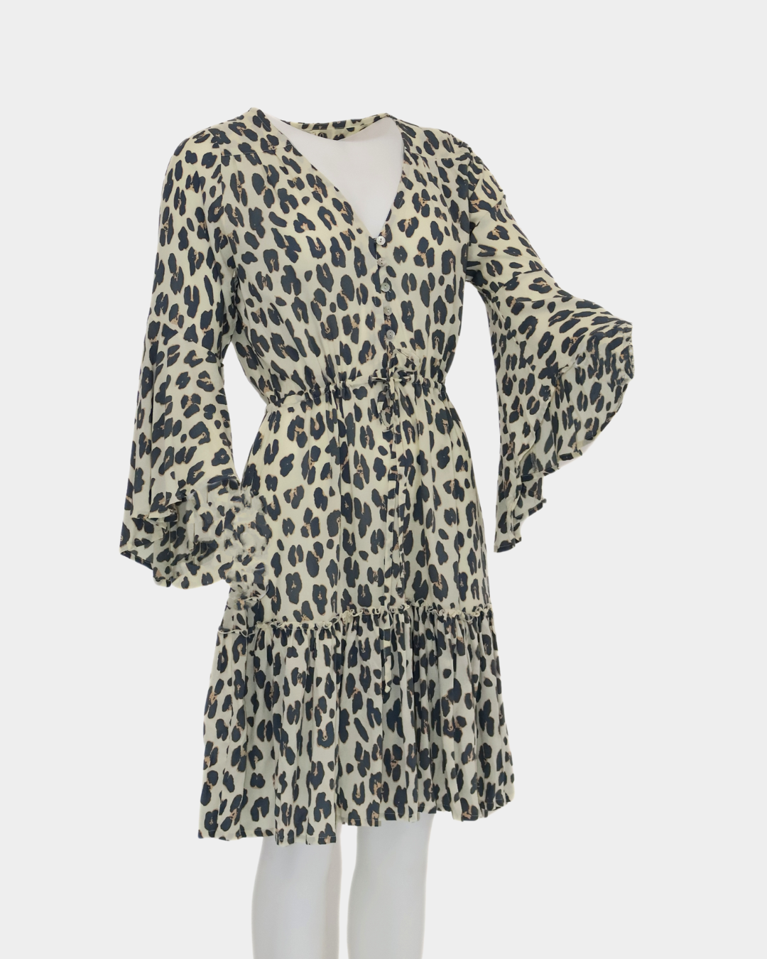 SC Ipanema Flared Sleeve Dress - Leopard Print