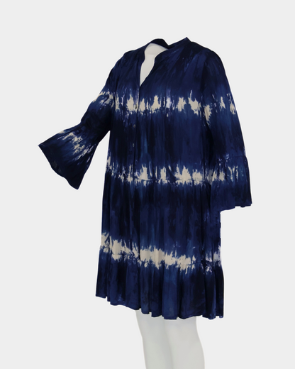 SC Nazare Tiered Dress - Navy Tie Dye