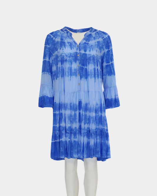 SC Nazare Tiered Dress - Ocean Blue Tie Dye