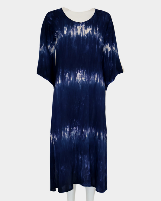 SC Zadar Shift Dress - Navy Tie Dye