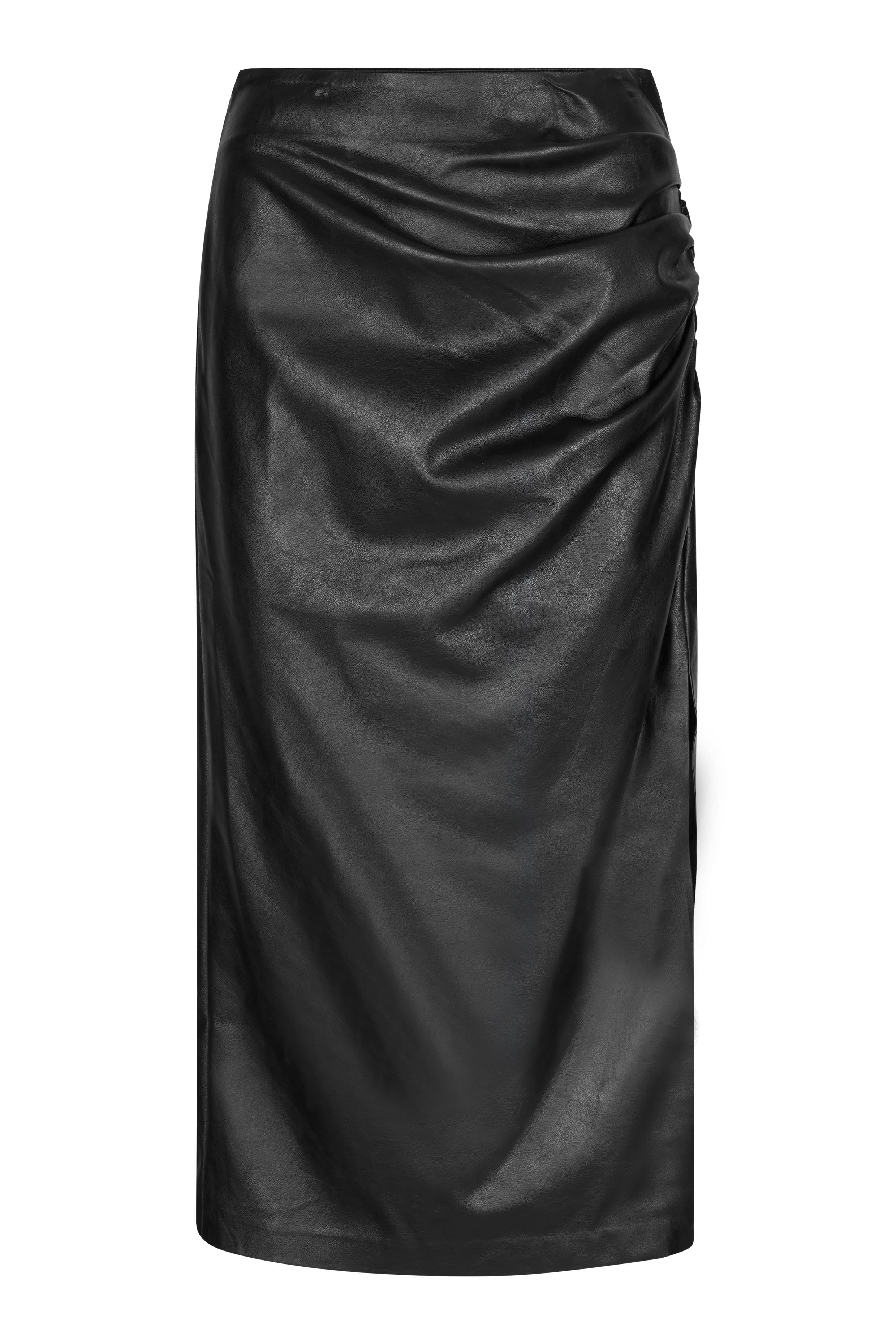 Second Female Seema Faux Leather Skirt - Black