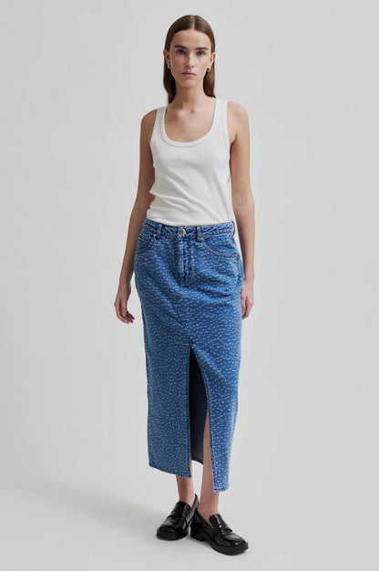 Second Female Angola Denim Skirt - Blue Denim