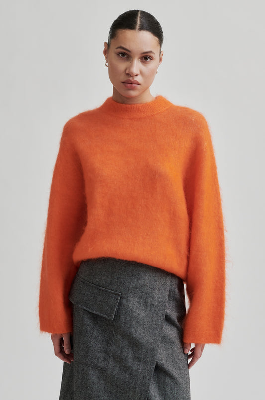 Second Female Anneleen Knit O-Neck - Pureed Pumpkin