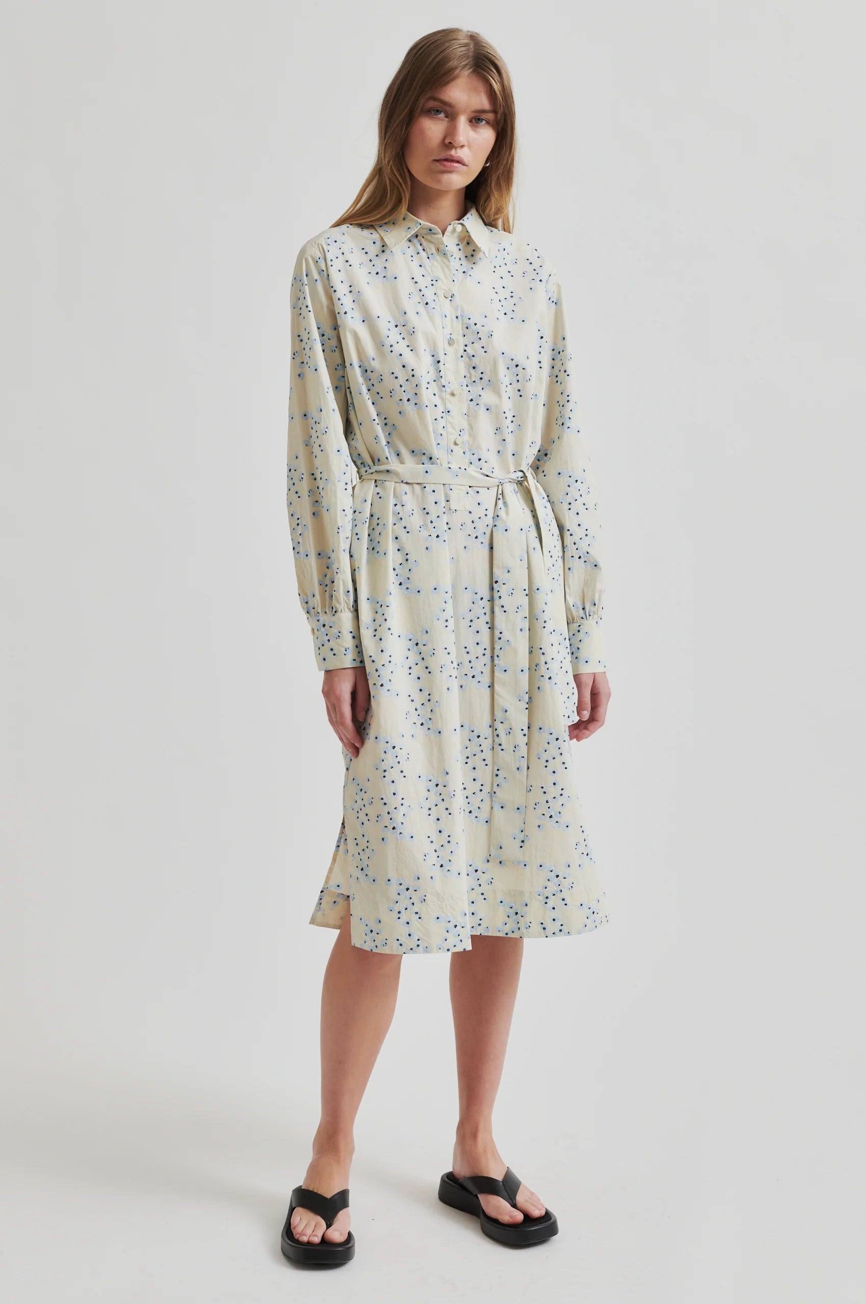 Second Female Claud Midi Dress - Powder Blue