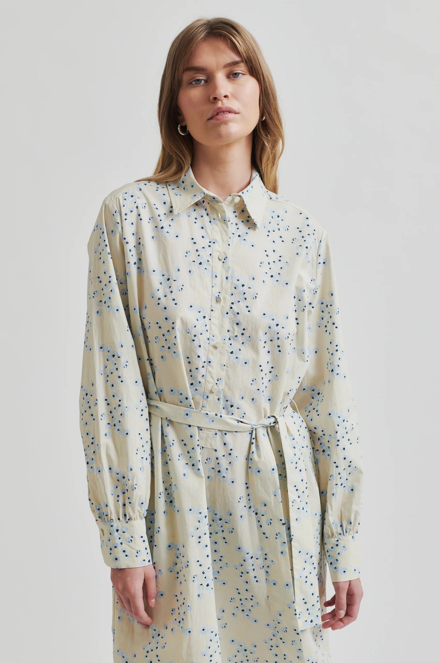 Second Female Claud Midi Dress - Powder Blue