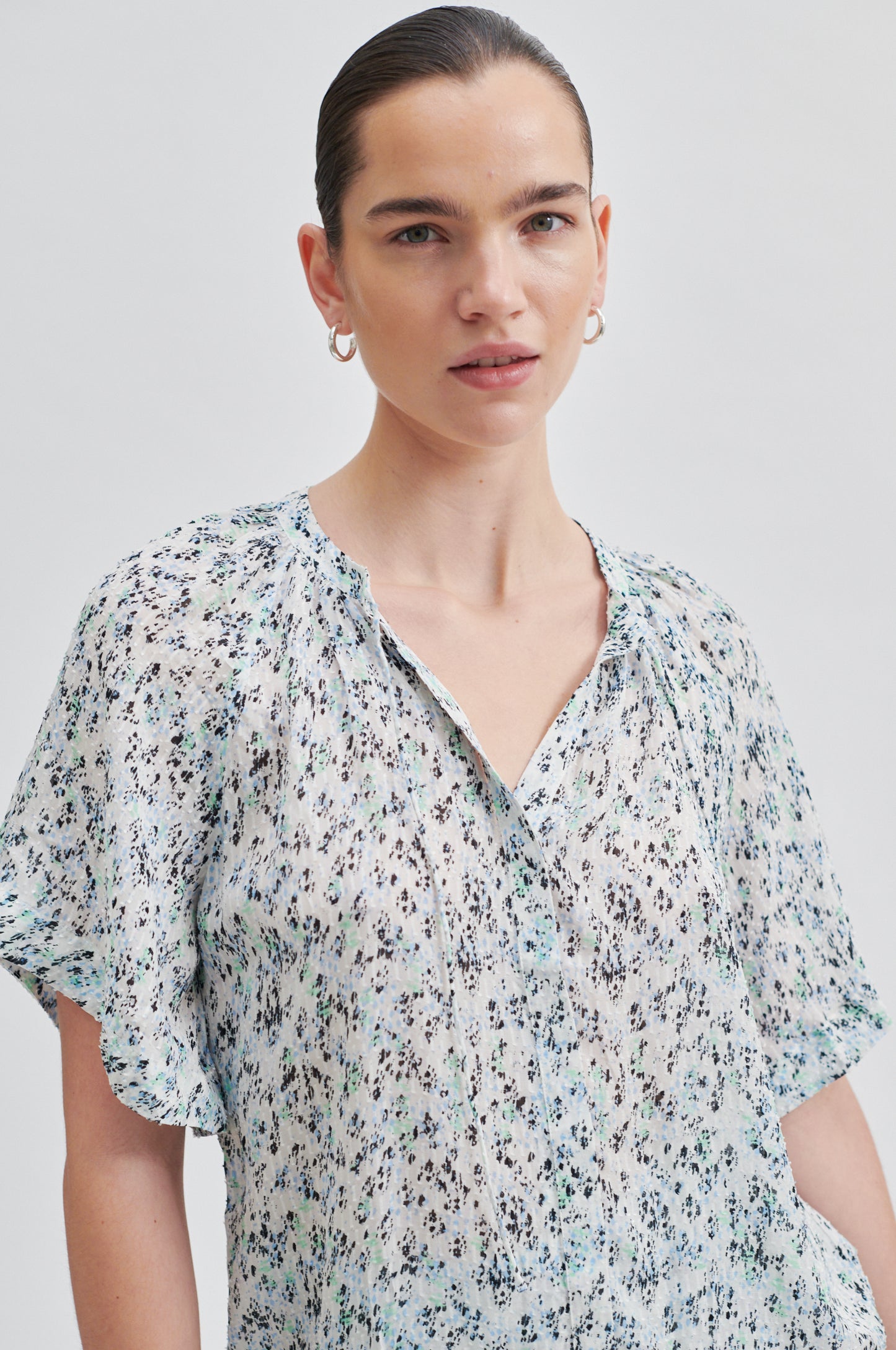 Second Female Elle Printed Shirt - Alaskan Blue