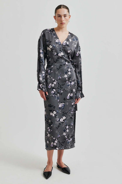 Second Female Florana Wrap Dress - Volcanic Ash