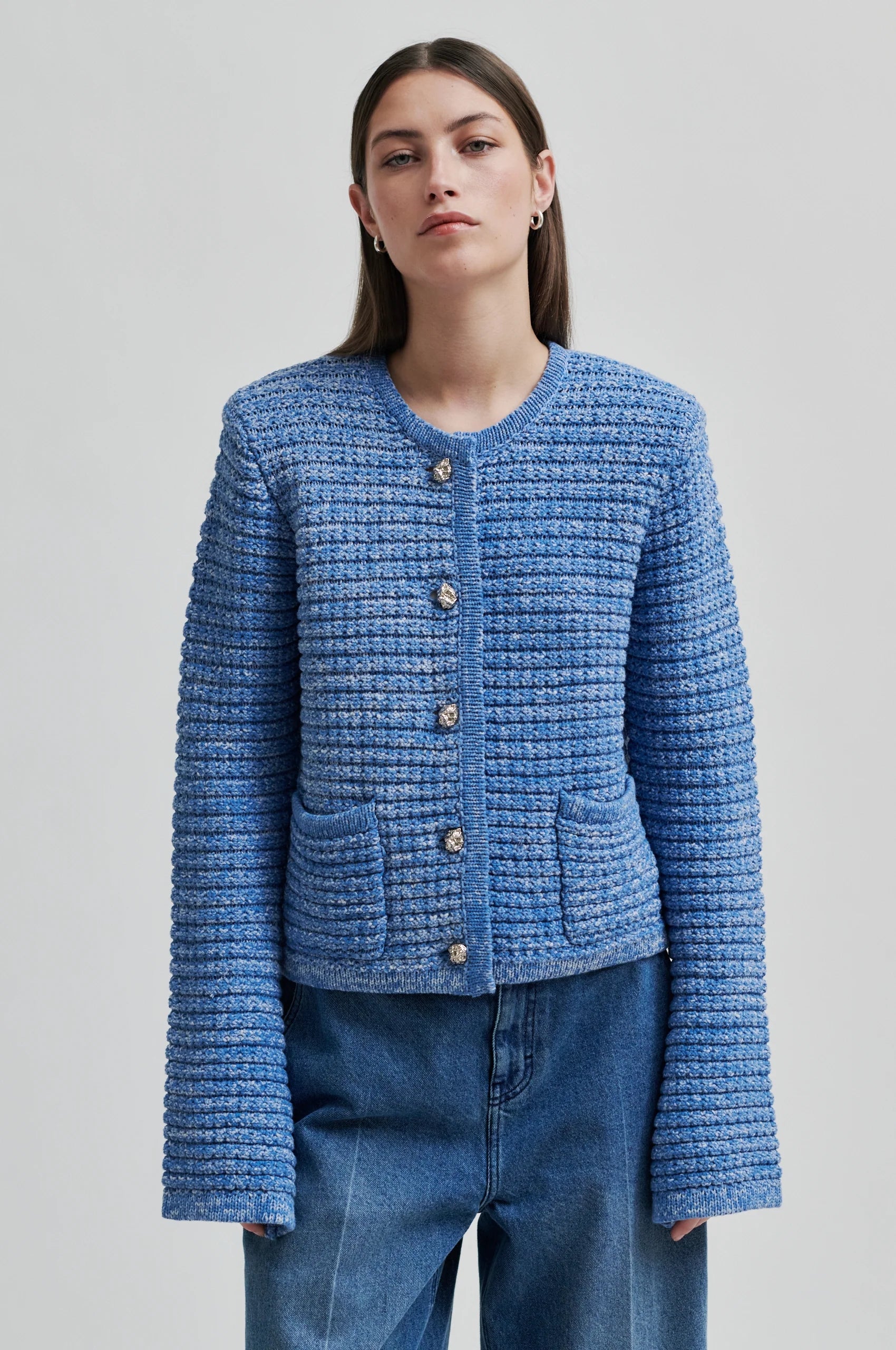 Second Female Grenada Knit Cardigan - Granada Sky