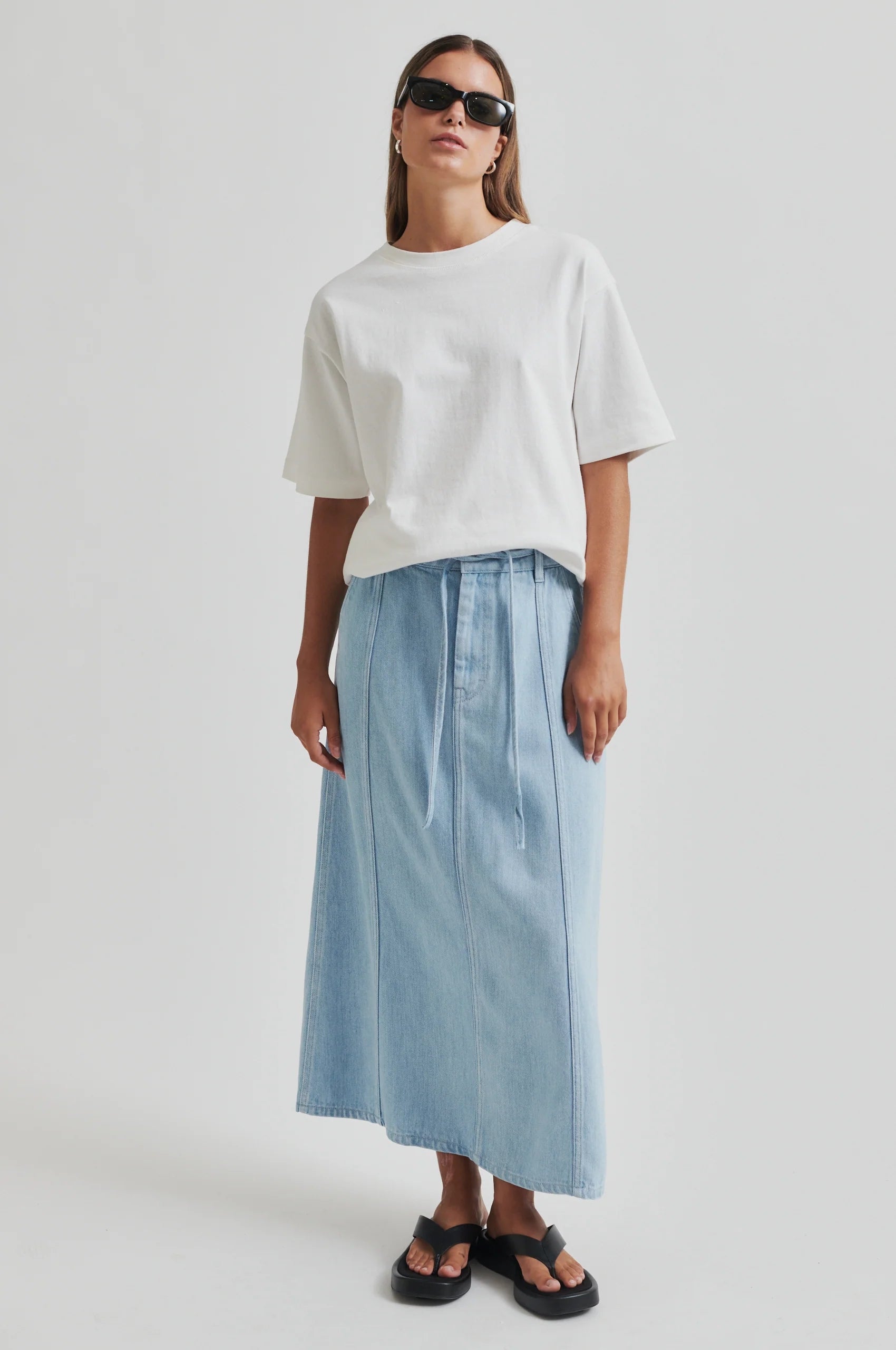 Second Female Irvin Denim Skirt - Light Blue Denim