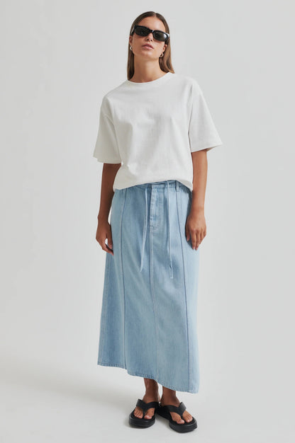 Second Female Irvin Denim Skirt - Light Blue Denim