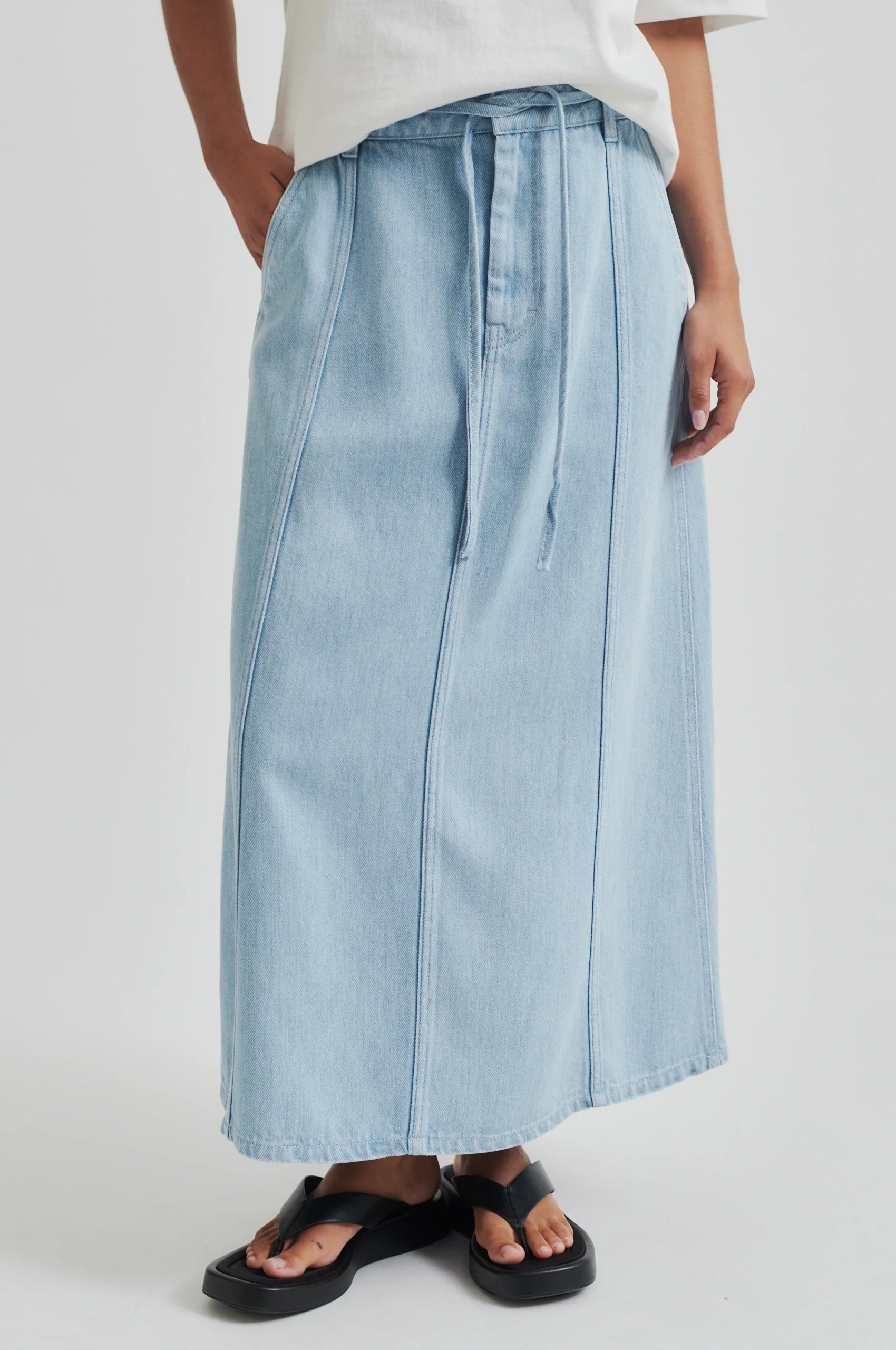 Second Female Irvin Denim Skirt - Light Blue Denim