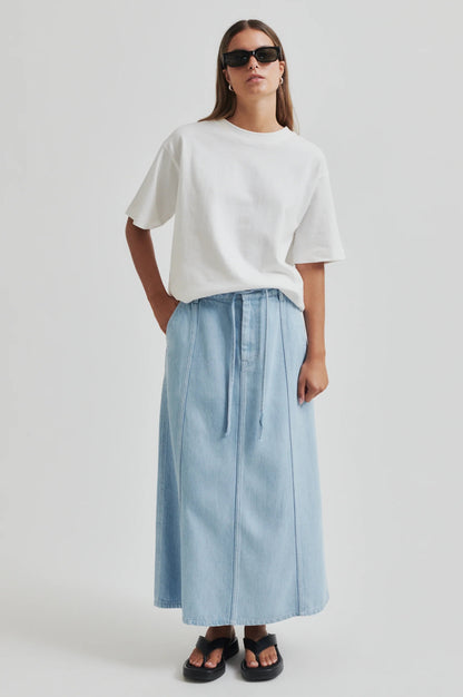 Second Female Irvin Denim Skirt - Light Blue Denim