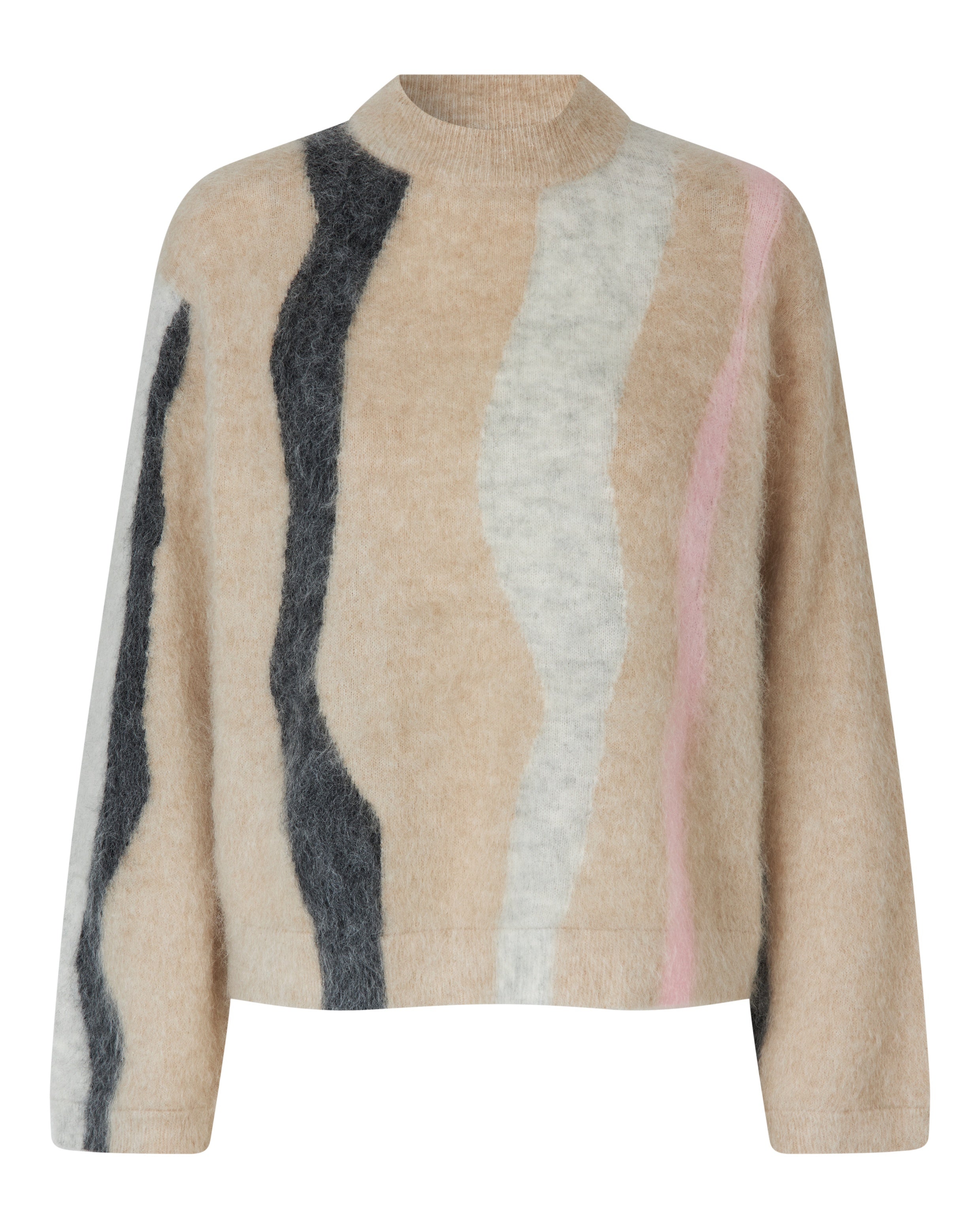 Second Female Marbel O-Neck Knit - Trench Coat