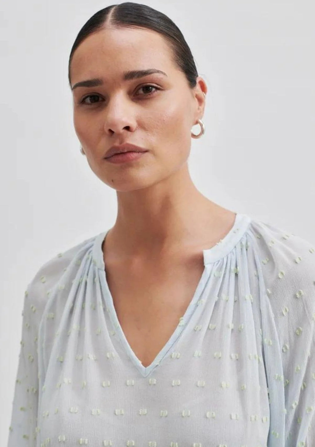 Second Female Cilla Textured Blouse - Ice Water