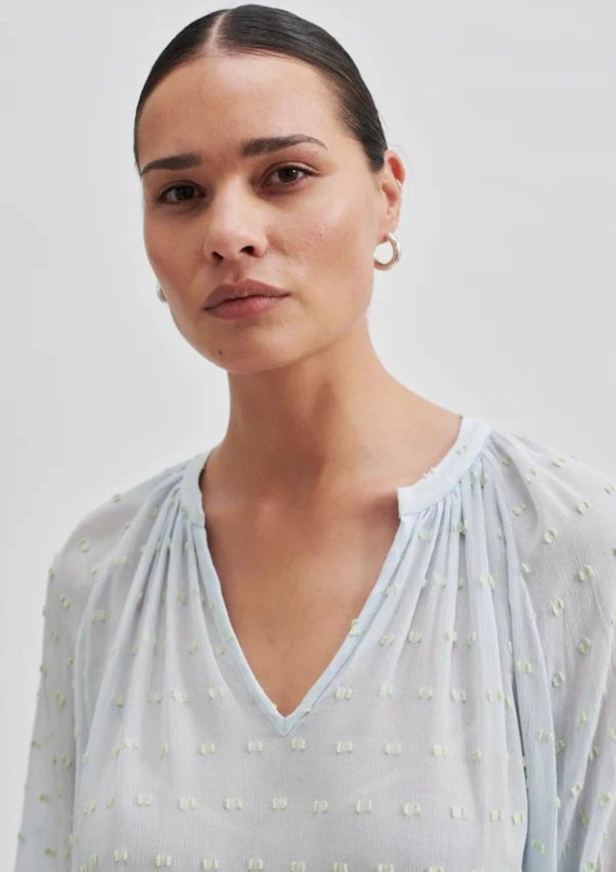 Second Female Cilla Textured Blouse - Ice Water