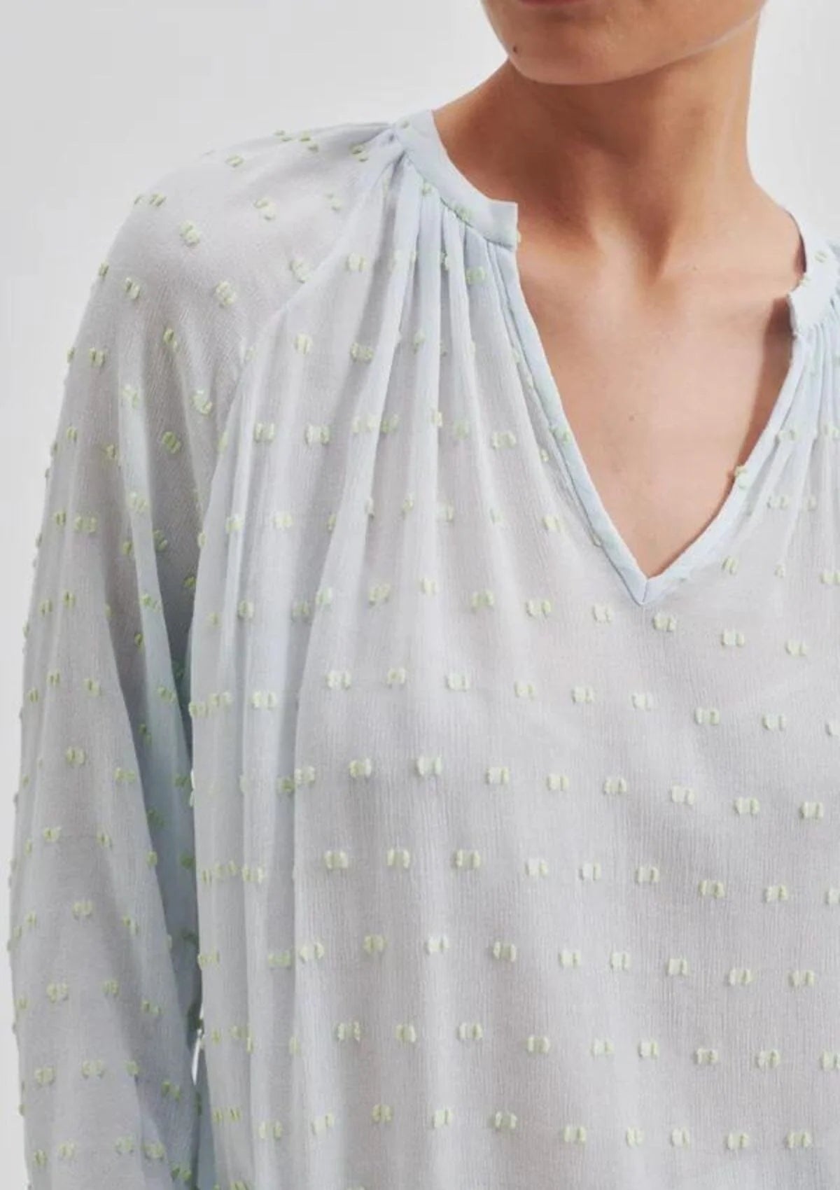 Second Female Cilla Textured Blouse - Ice Water