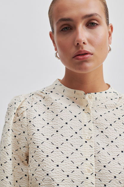 Second Female Esa Printed Shirt - Pumice Stone