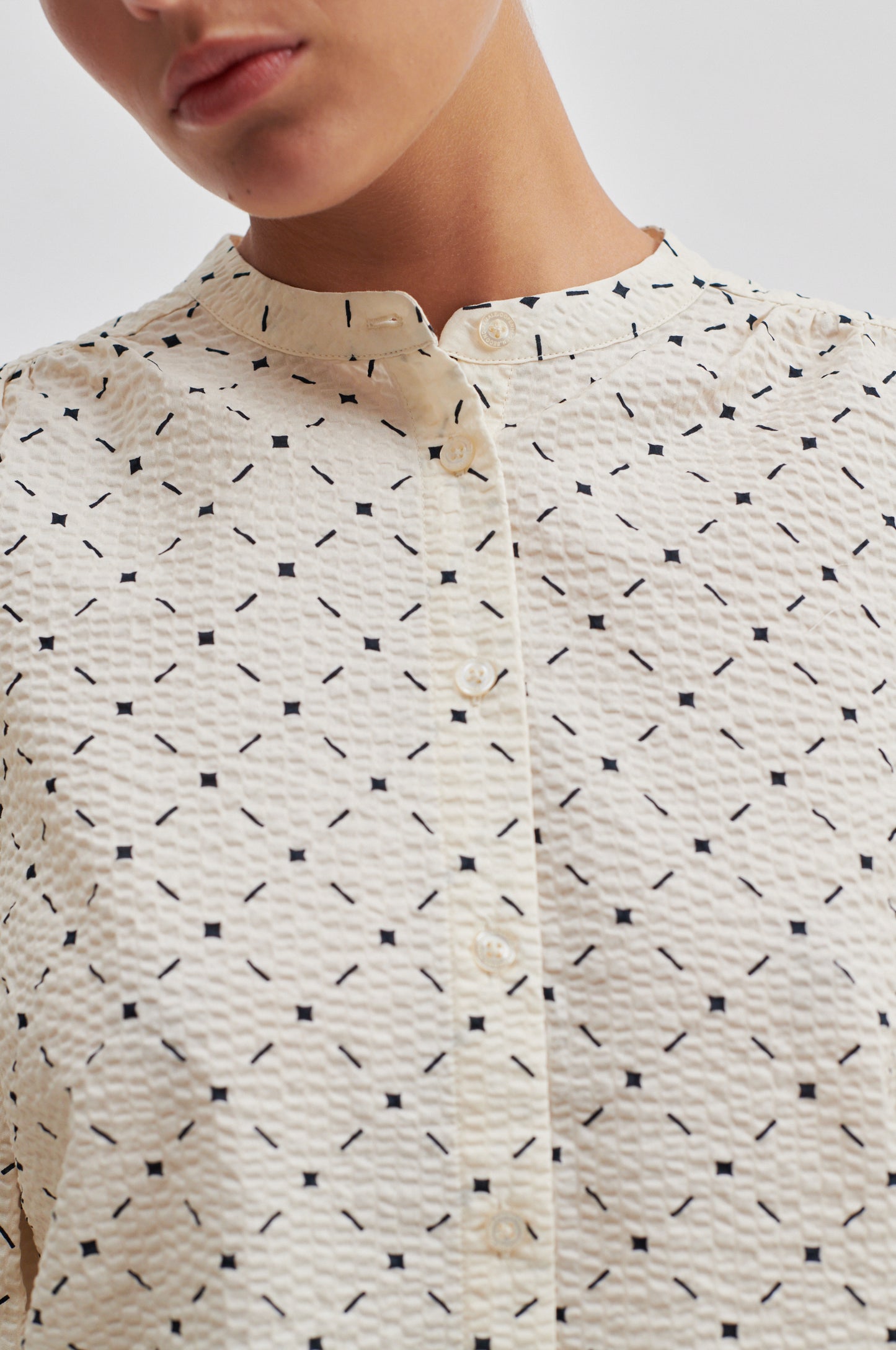 Second Female Esa Printed Shirt - Pumice Stone