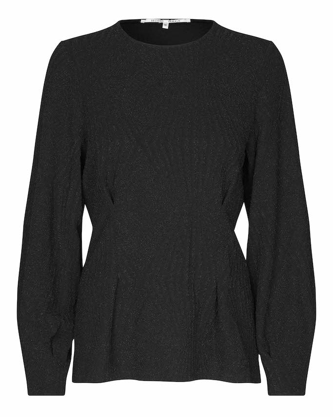 Second Female Shamilla Waisted Blouse - Black