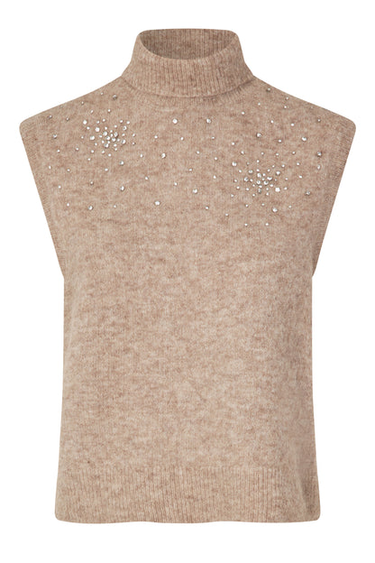 Second Female Sparkling Knit Vest - Roasted Cashew