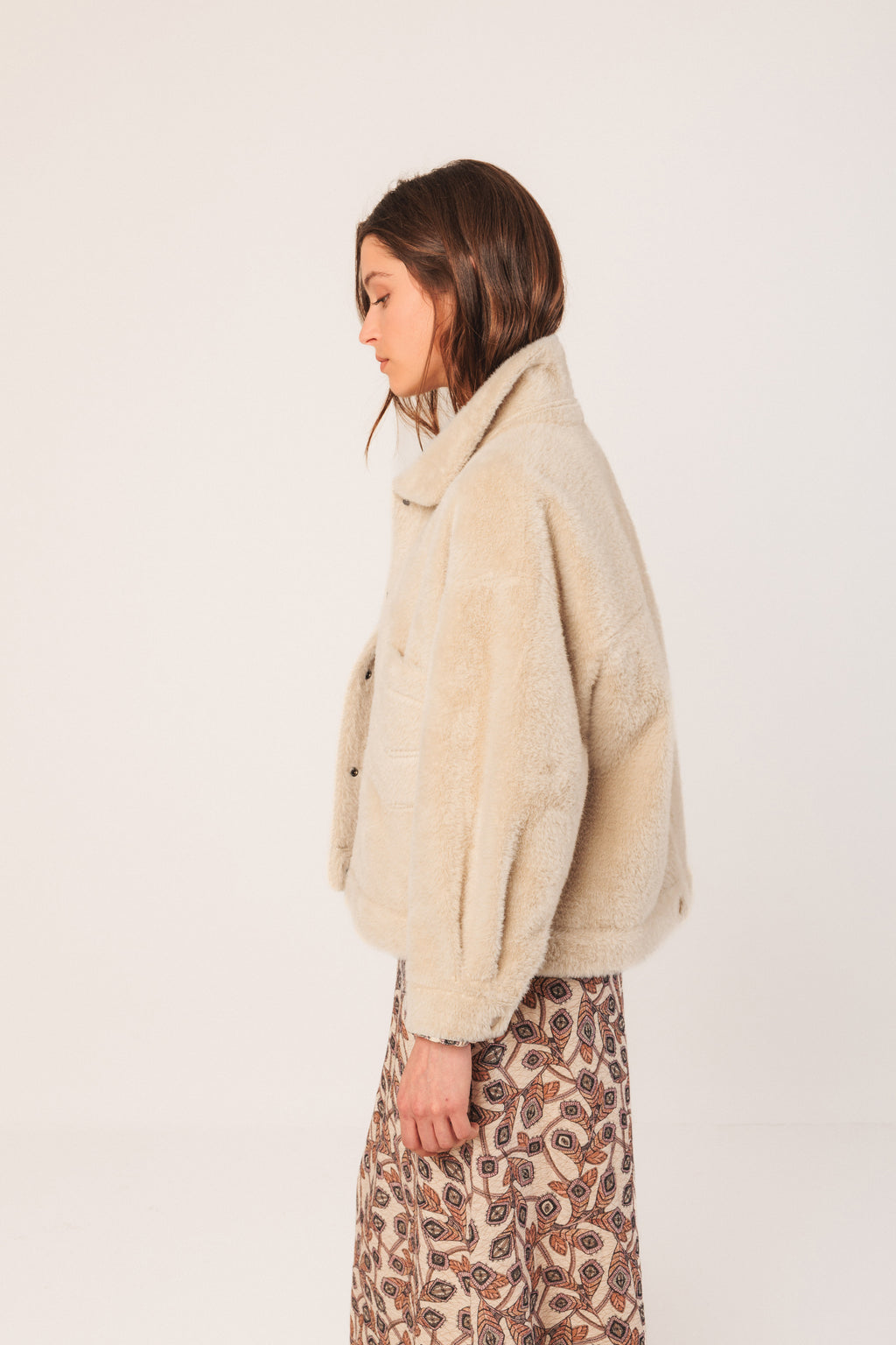 Indi & Cold Fur Jacket (ST650) - Crema