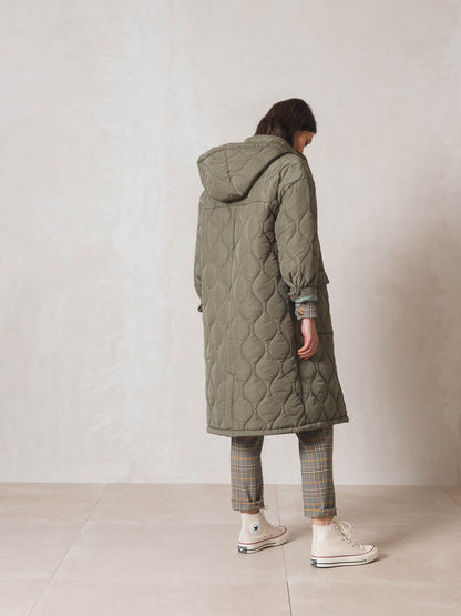 Indi & Cold Quilted Puffer Coat (ST711) - Khaki