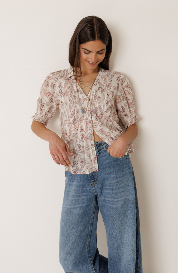 Indi & Cold S26 KI132 Micro-Ruffle Shirt