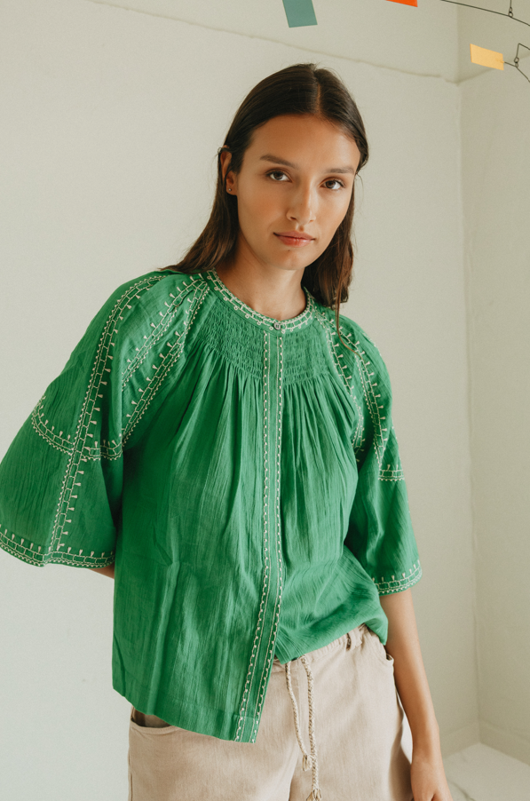 Indi & Cold S26 AD185 Bell Sleeve Shirt