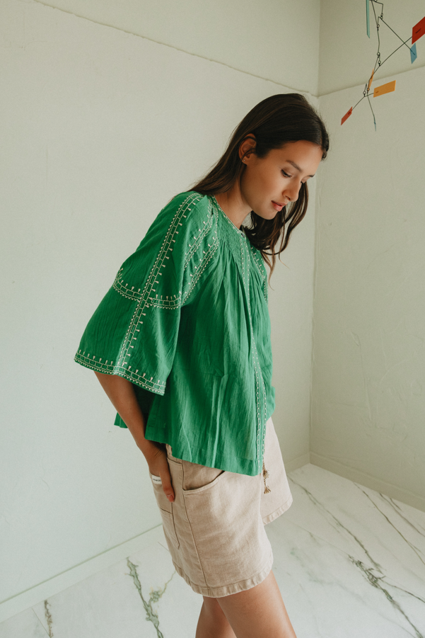 Indi & Cold S26 AD185 Bell Sleeve Shirt