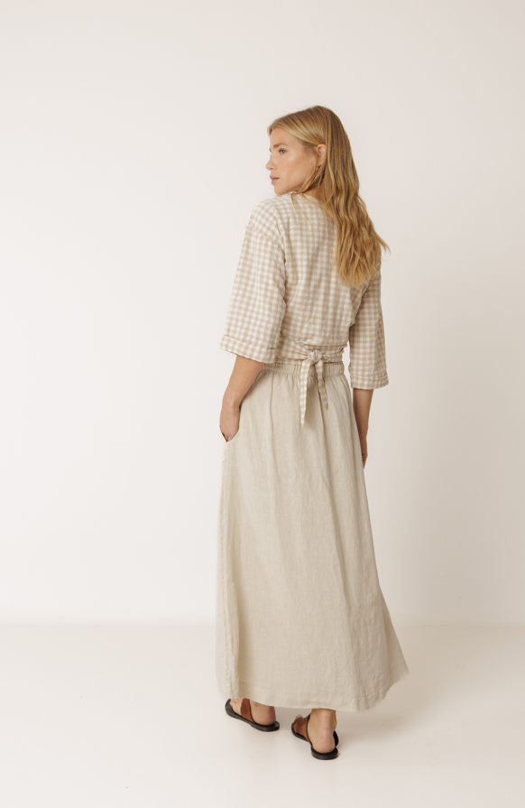Indi & Cold S26 CC251 Long Linen Skirt