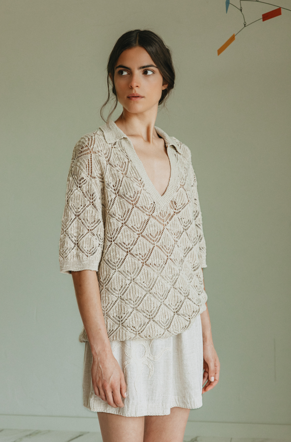 Indi & Cold S26 RD500 Open Knit Polo