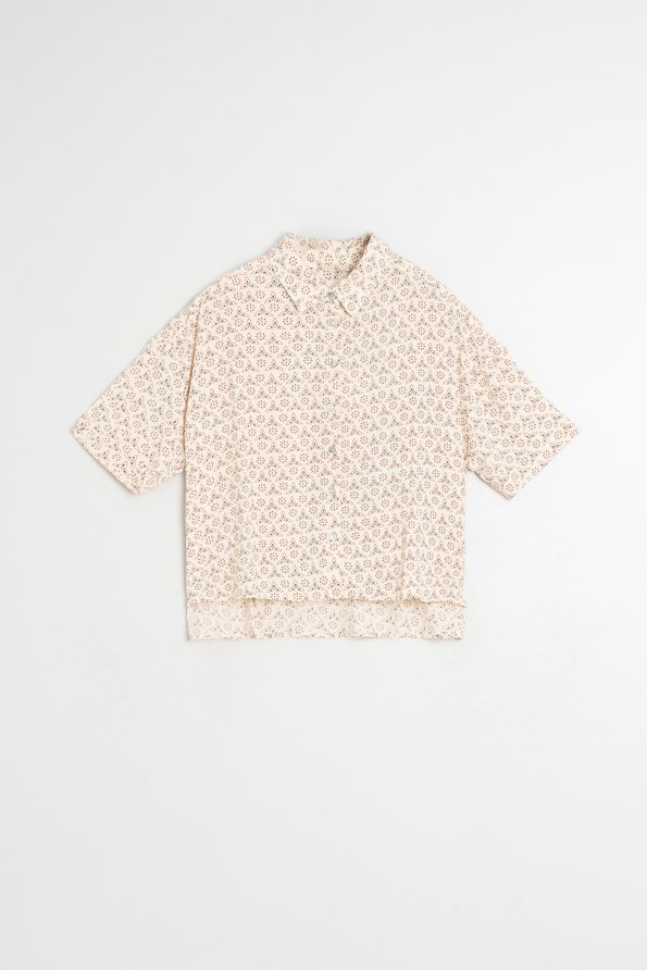 Indi & Cold S26 MI142 Oversize Block-Print Shirt