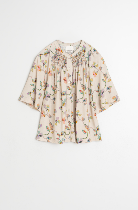 Indi & Cold S26 AD102 Smock-Detail Shirt