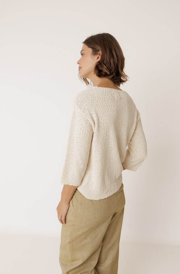 Indi & Cold S26 EA518 Organic Cotton Bouclé Sweater