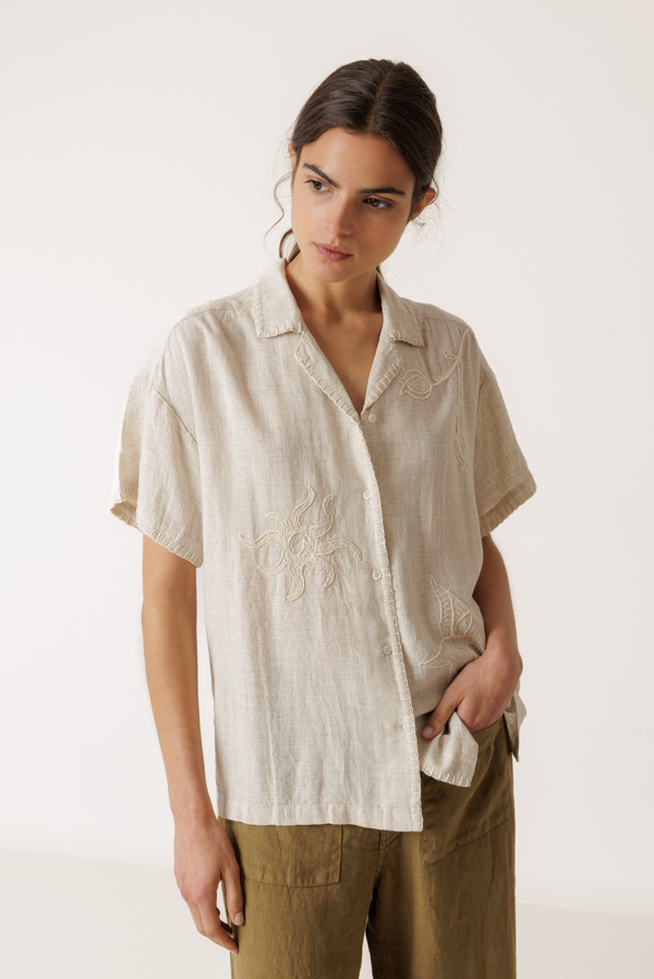 Indi & Cold S26 AD181 Handmade Embroidery Shirt
