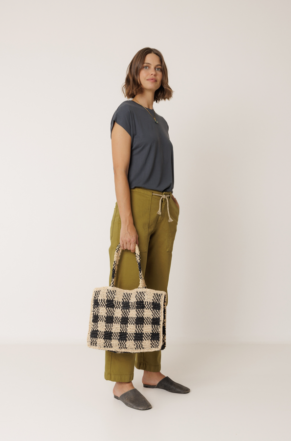 Indi & Cold S26 RK667 Raffia Shopper Bag