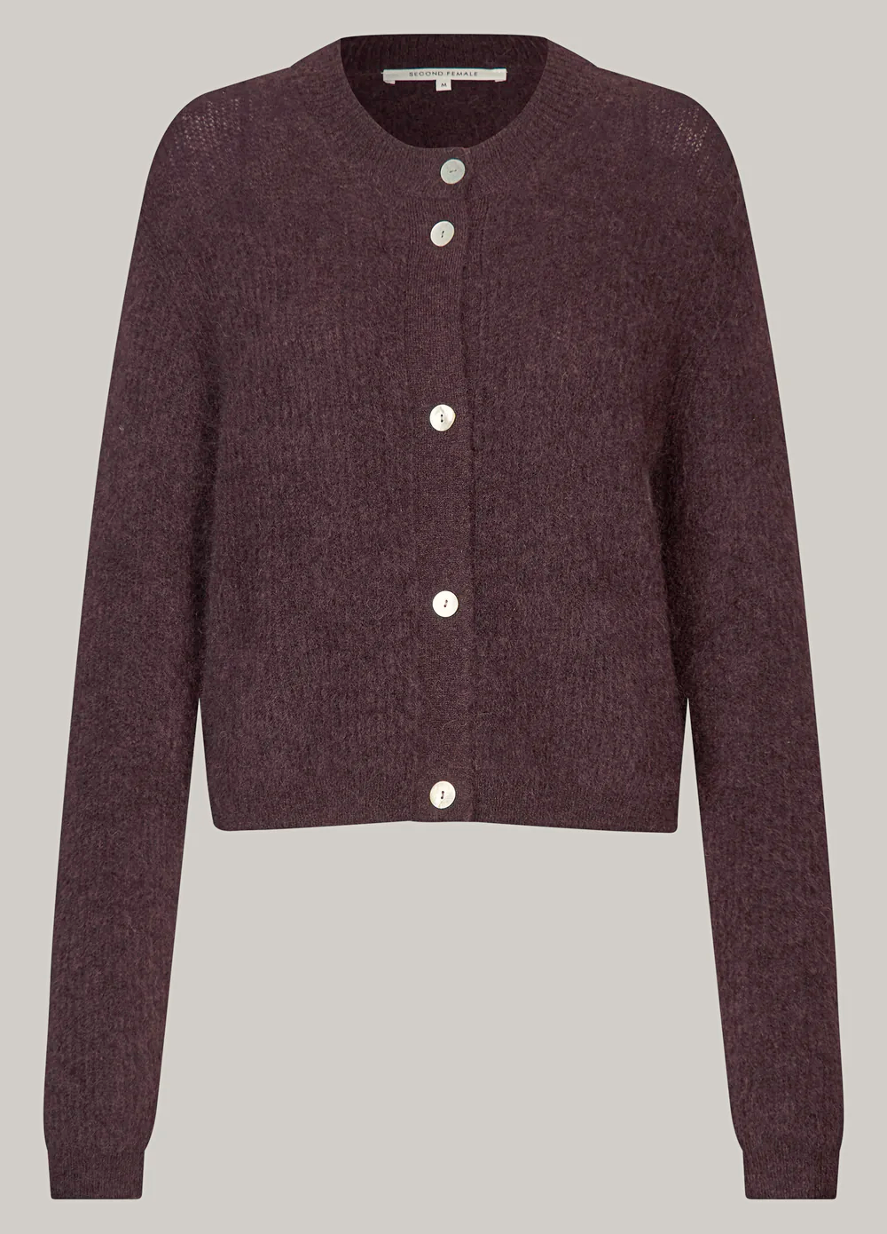 Second Female Andrea Long Sleeve Cardigan - Chocolate Plum