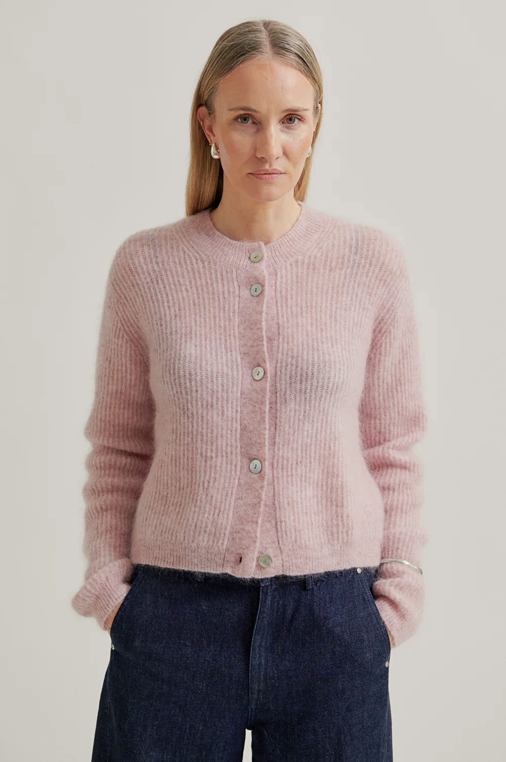 Second Female Andrea Long Sleeve Cardigan - Sepia Rose