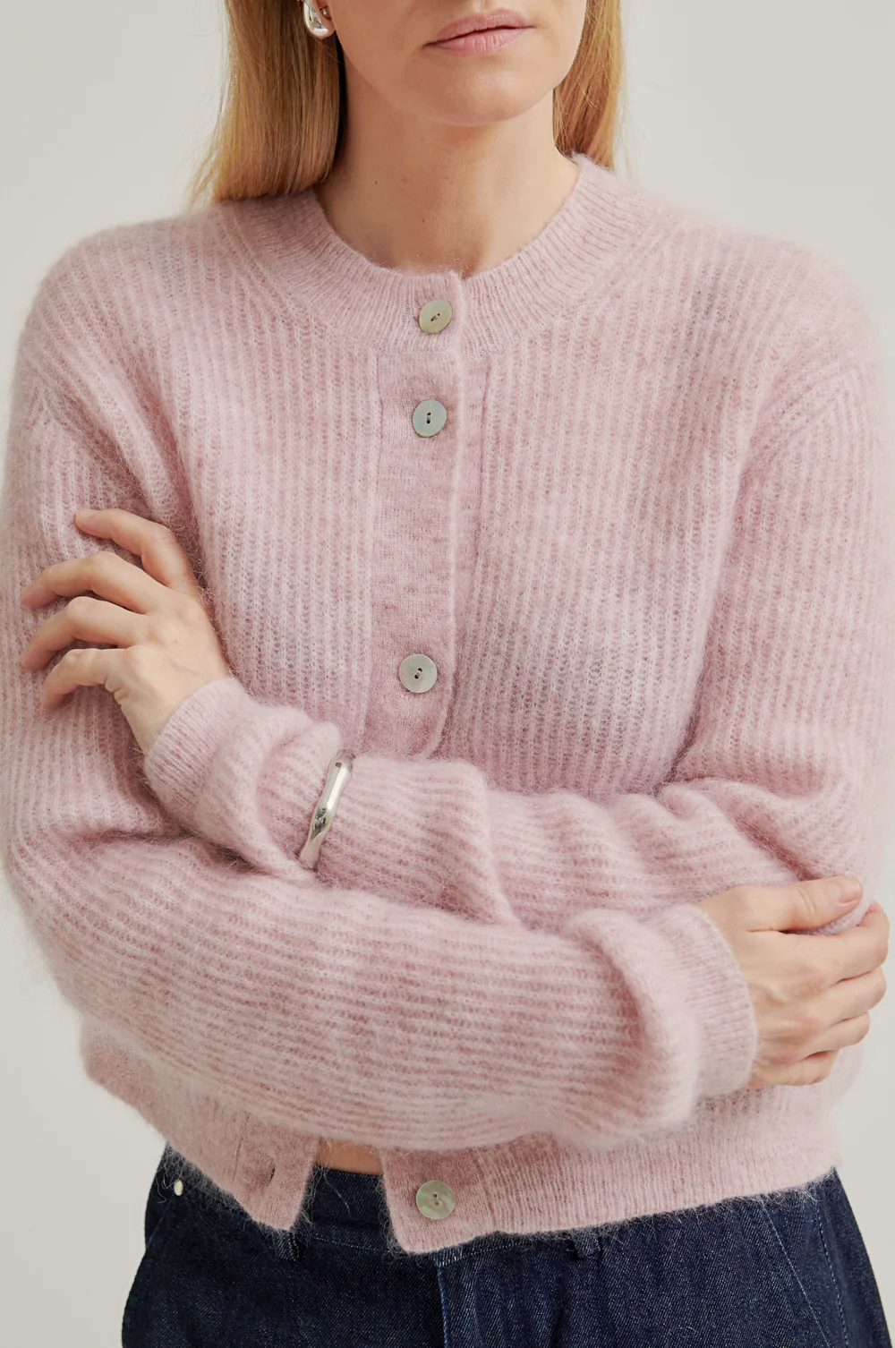 Second Female Andrea Long Sleeve Cardigan - Sepia Rose