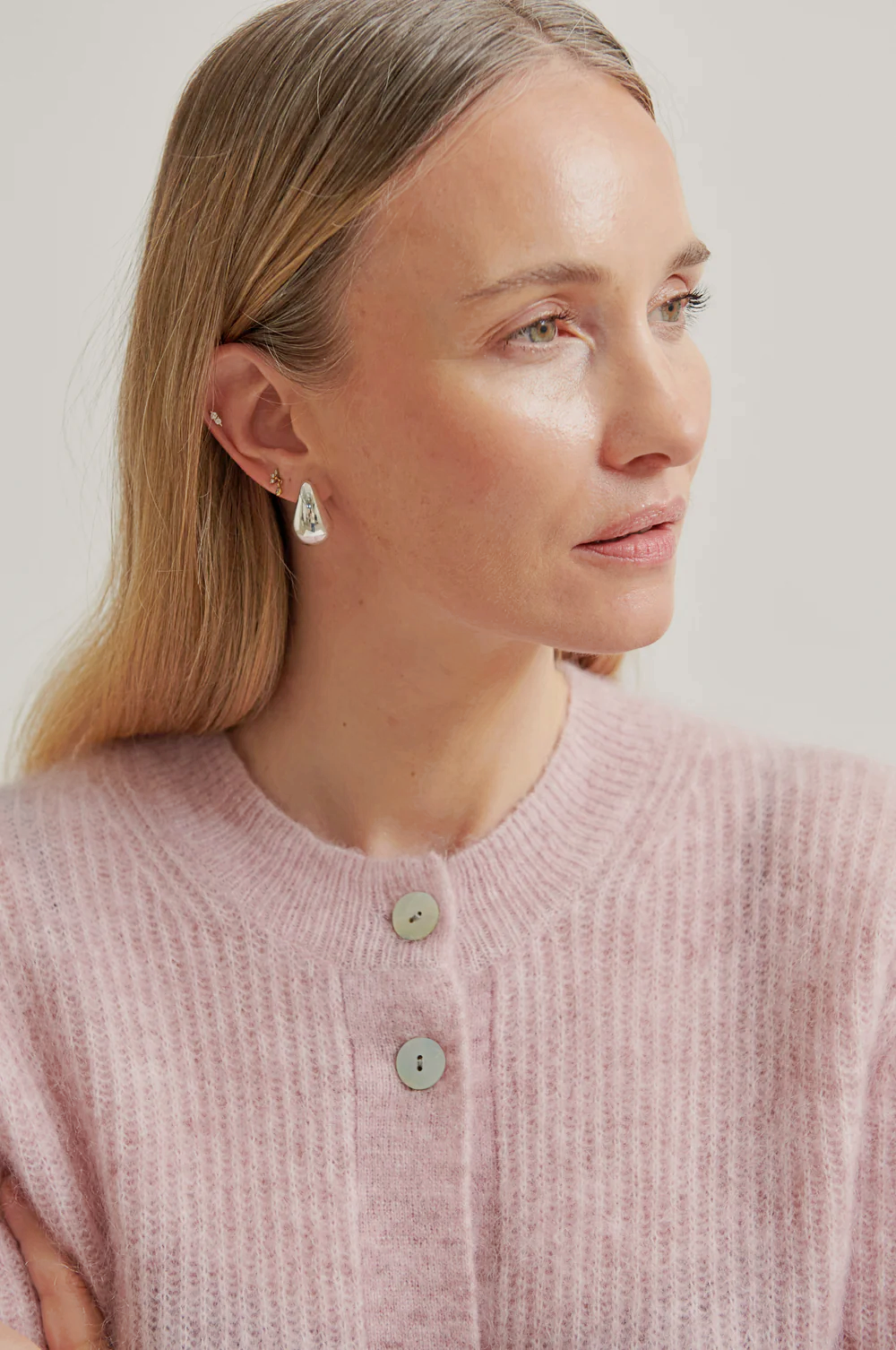 Second Female Andrea Long Sleeve Cardigan - Sepia Rose