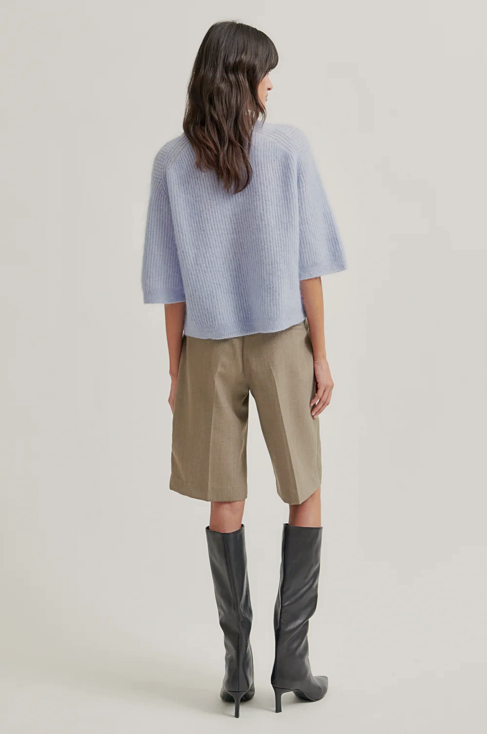 Second Female Andrea Short Sleeve Cardigan - Brunnera Blue