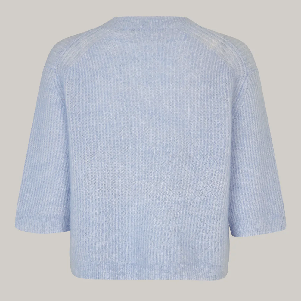 Second Female Andrea Short Sleeve Cardigan - Brunnera Blue