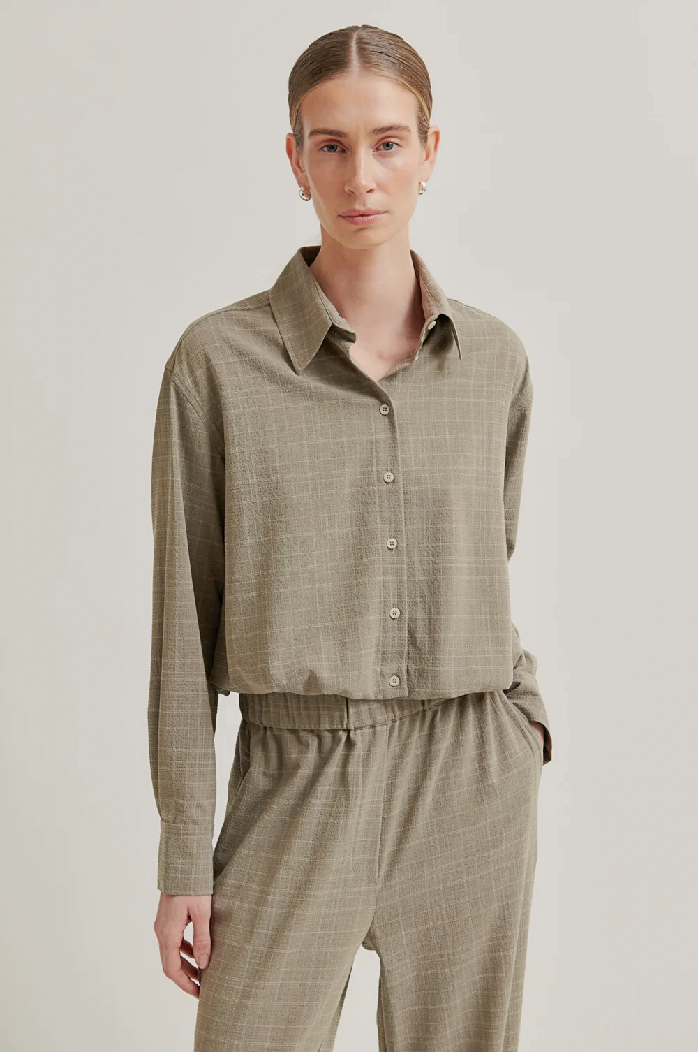 Second Female Maira Shirt - Mid Brown Melange