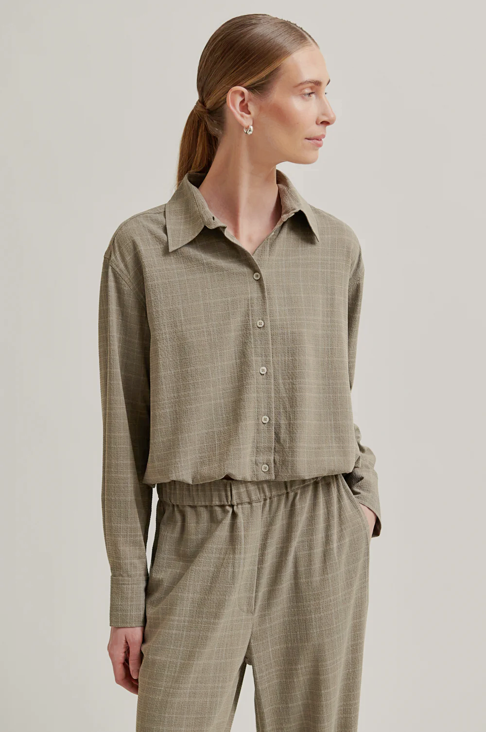 Second Female Maira Shirt - Mid Brown Melange