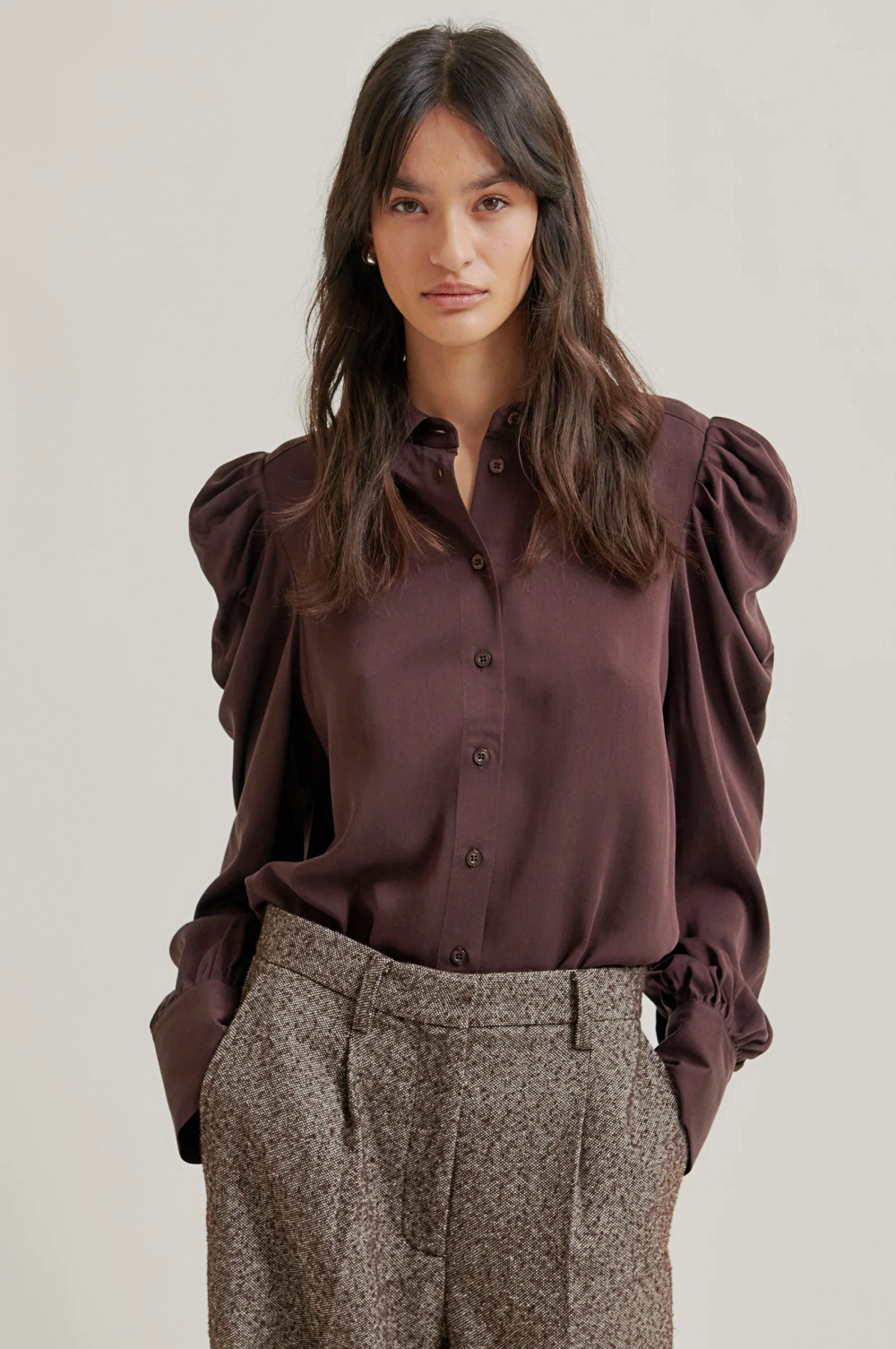 Second Female Samanta Shirt - Chocolate Plum