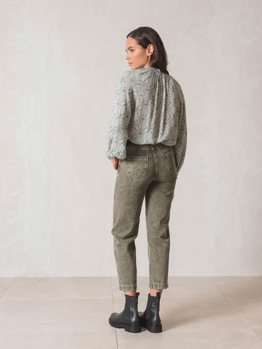 Indi & Cold Washed Effect Jeans (VF211) - Khaki
