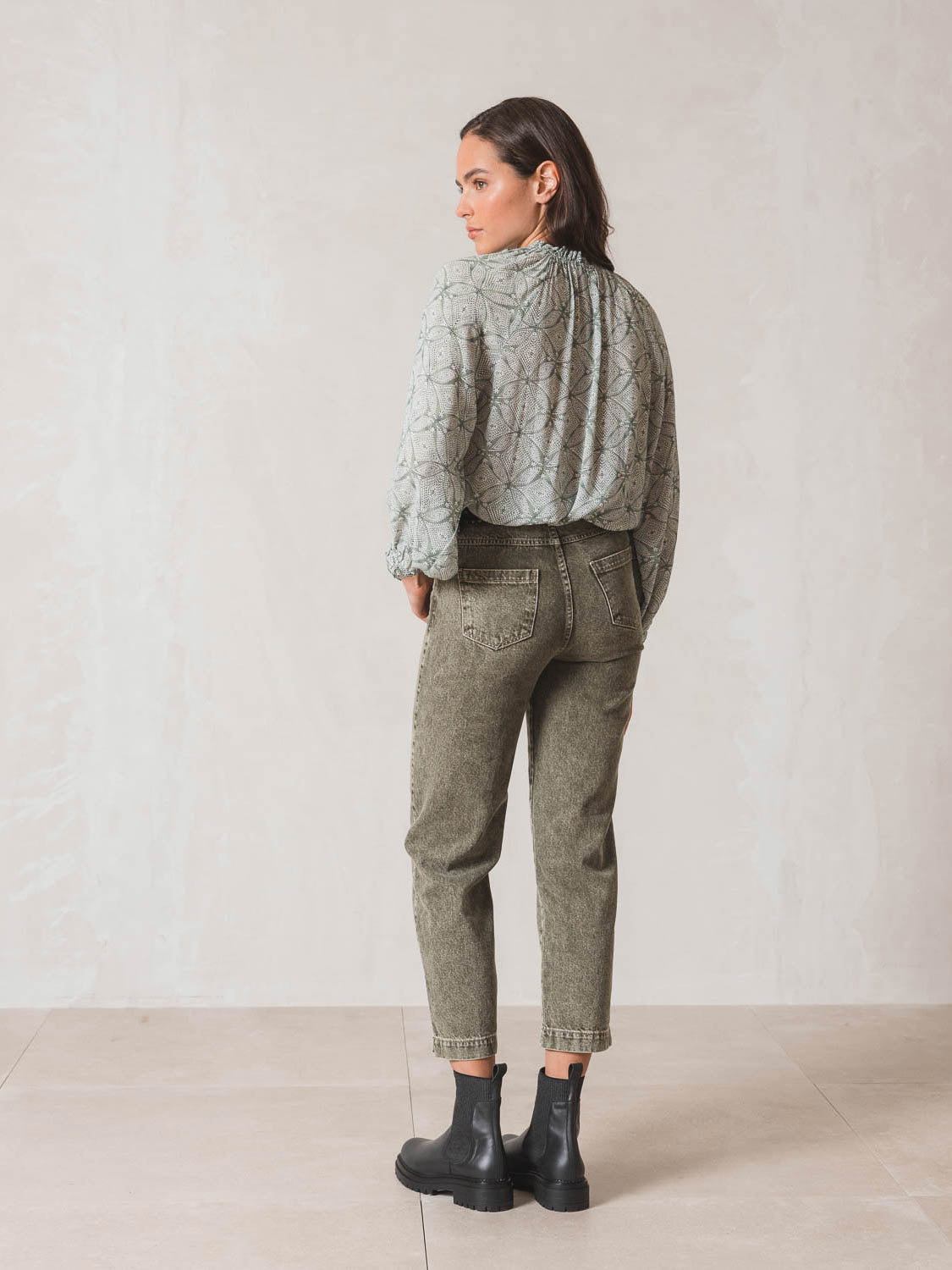 Indi & Cold Washed Effect Jeans (VF211) - Khaki