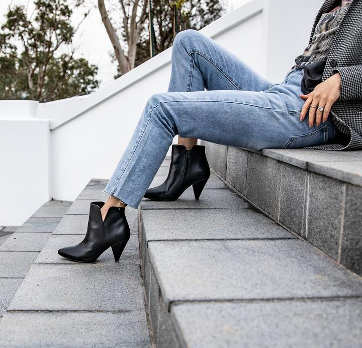 Maya Melbourne Gisela Leather Ankle Boot - Black