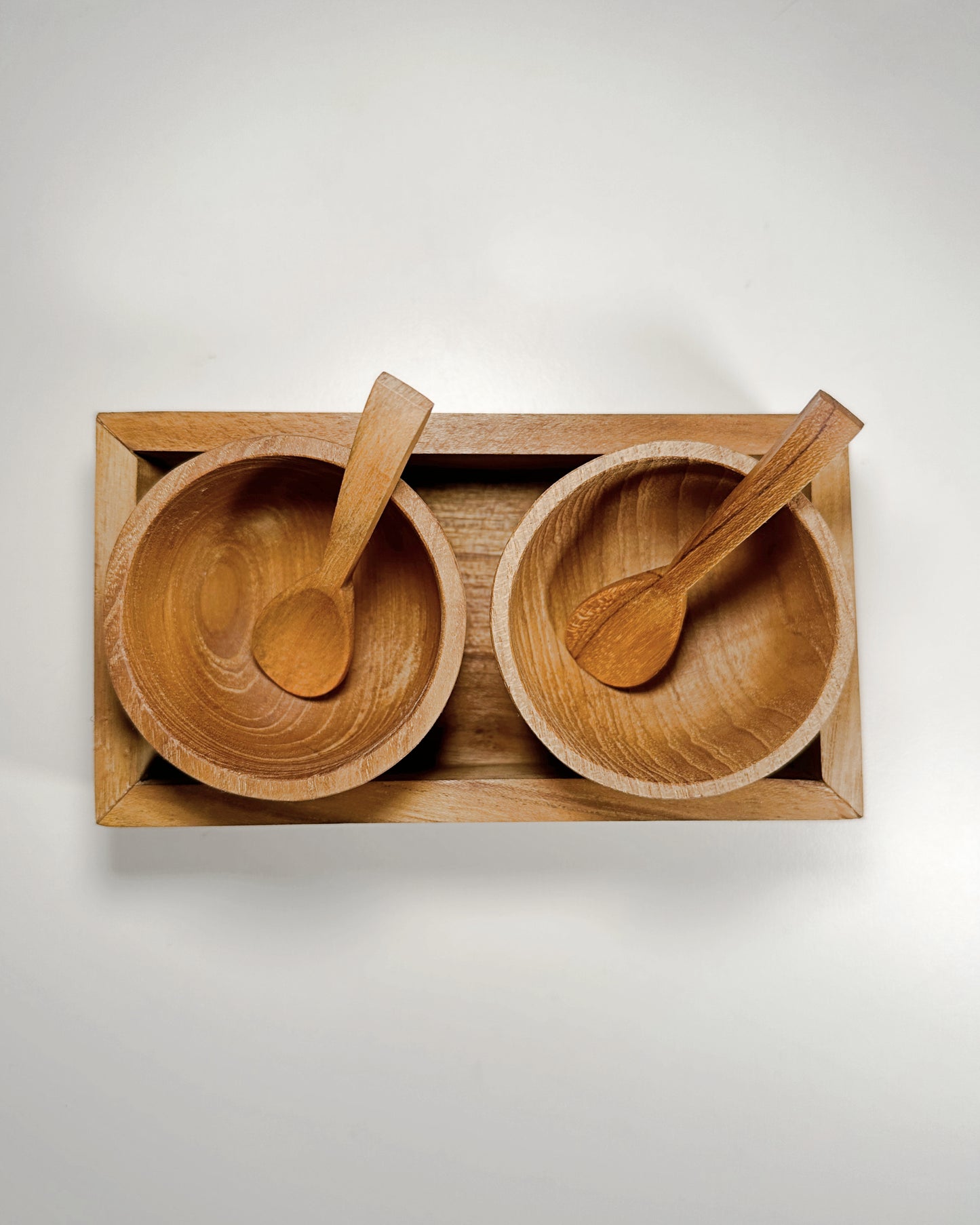 Mimpi Salt and Pepper Teak Duo Set on Tray